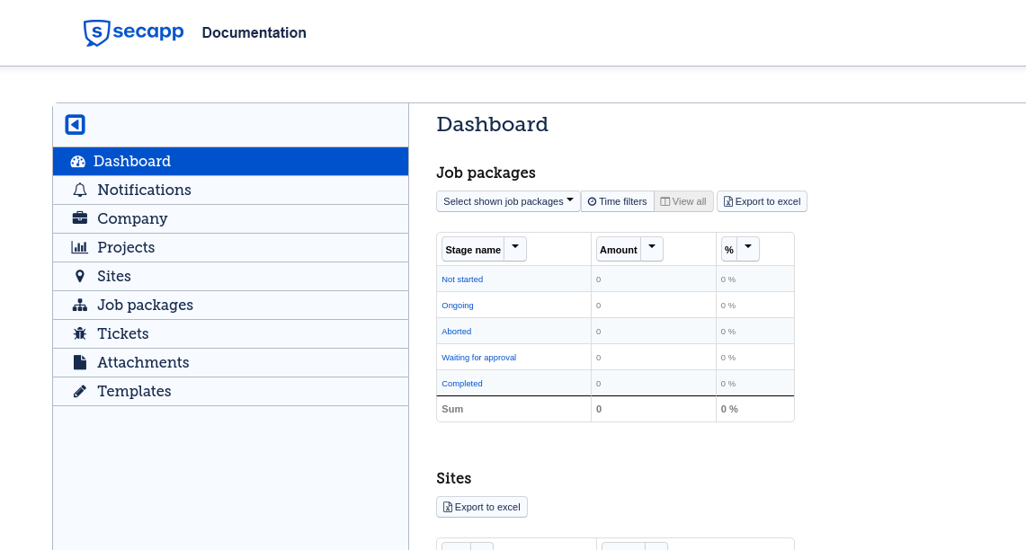 Secapp documentation and reporting tool blue