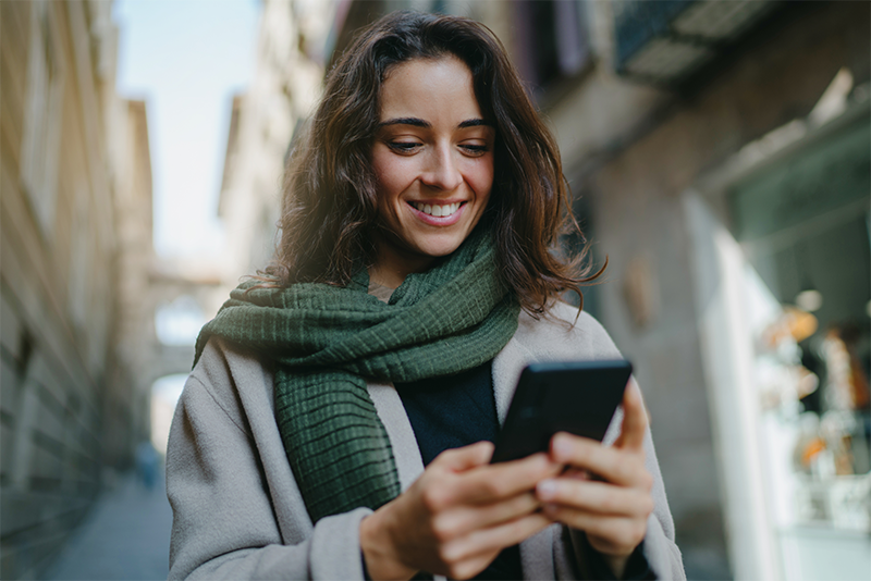 Woman with mobile phone